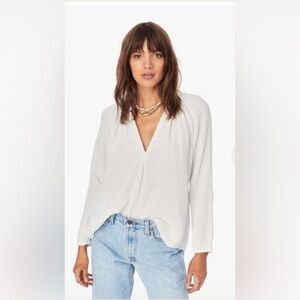 Xirena Camila white gauze blouse